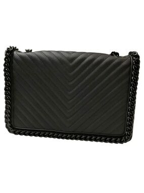 Aldo Black Greenwald Quilted Chevron Chain Crossbody